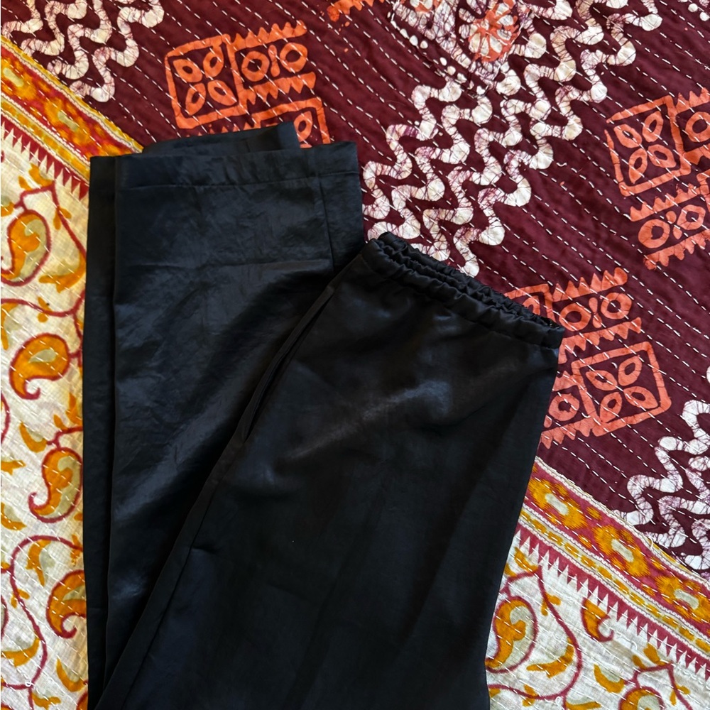 Madewell Satin Style Straight Leg Black Pants - Picture 5 of 7